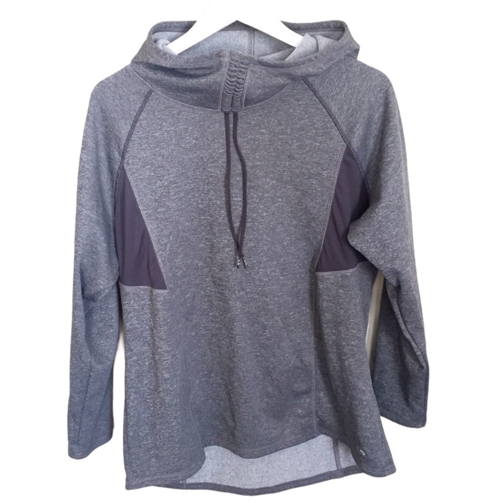 CHAMPION C9 Cowl Neck Sweater/Hoodie With Long Sleeves & Drawstring Grey Size XL